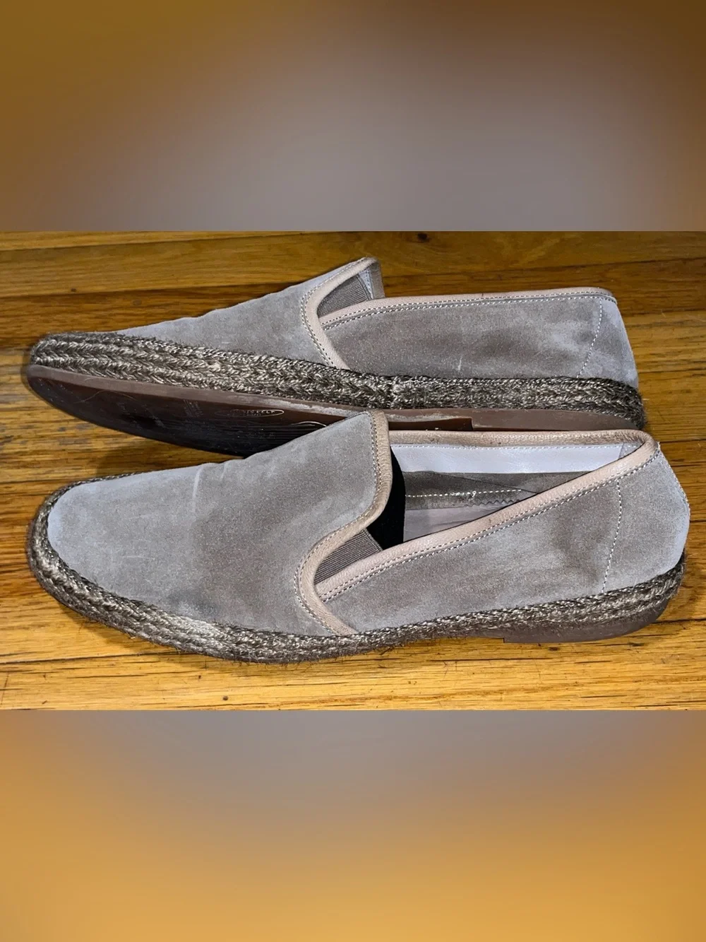 To Boot New York Adam Derrick Suede Leather Slip On Espadrille loafers Tan Sz 10